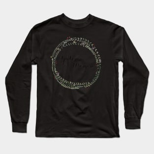 Guten Morgen German Brush Script with Flower Wreath Long Sleeve T-Shirt